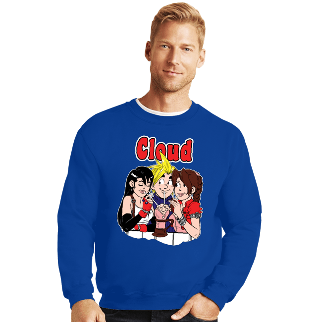 Shirts Crewneck Sweater, Unisex / Small / Royal Blue Cloud Comics
