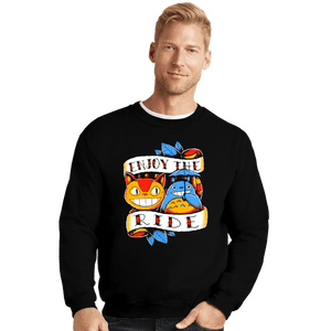 Daily_Deal_Shirts Crewneck Sweater, Unisex / Small / Black Enjoy The Ride
