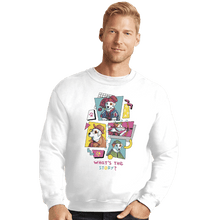 Load image into Gallery viewer, Shirts Crewneck Sweater, Unisex / Small / White What&#39;s The Story?

