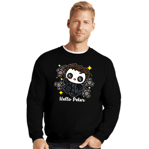 Shirts Crewneck Sweater, Unisex / Small / Black Hello Peter