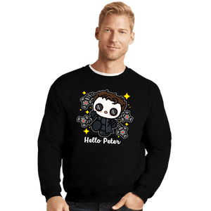 Shirts Crewneck Sweater, Unisex / Small / Black Hello Peter