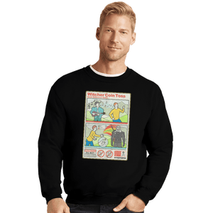Shirts Crewneck Sweater, Unisex / Small / Black Witcher Coin Toss