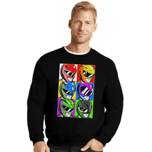 Shirts Crewneck Sweater, Unisex / Small / Black Pop Art Power Rangers