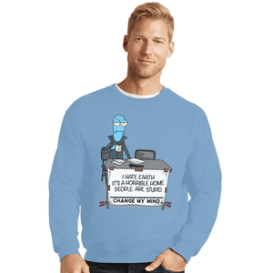 Shirts Crewneck Sweater, Unisex / Small / Powder Blue I Hate Earth