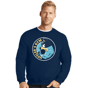 Daily_Deal_Shirts Crewneck Sweater, Unisex / Small / Navy Heeler's Gym