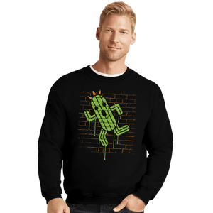 Secret_Shirts Crewneck Sweater, Unisex / Small / Black Cactuar Graffiti