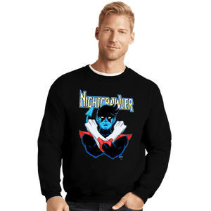 Daily_Deal_Shirts Crewneck Sweater, Unisex / Small / Black Nightcrawler 97