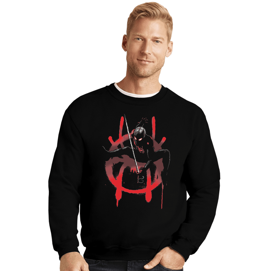 Shirts Crewneck Sweater, Unisex / Small / Black Web Slinger