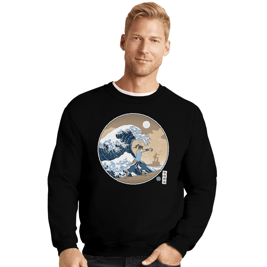 Shirts Crewneck Sweater, Unisex / Small / Black The Great Wave Of Republic City
