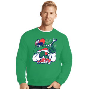 Shirts Crewneck Sweater, Unisex / Small / Irish Green Slippy Toad