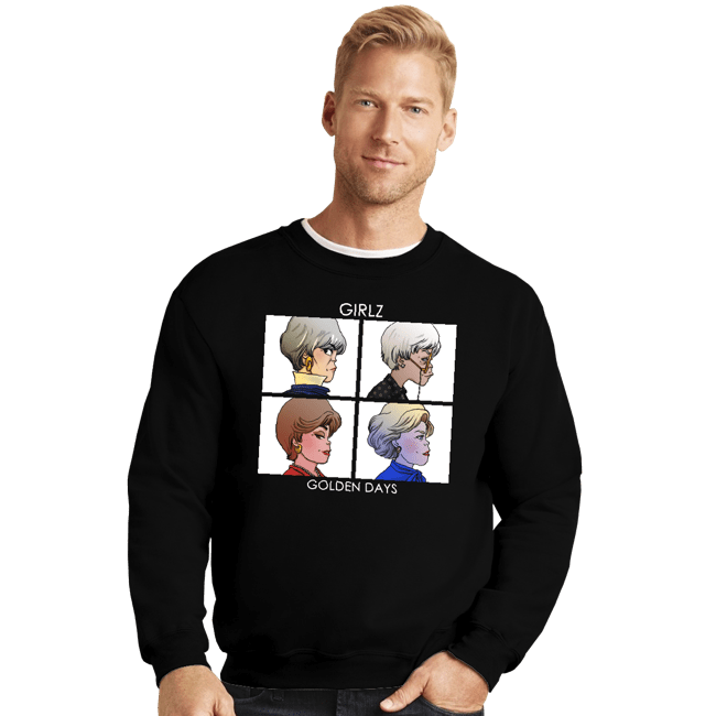 Daily_Deal_Shirts Crewneck Sweater, Unisex / Small / Black Golden Dayz