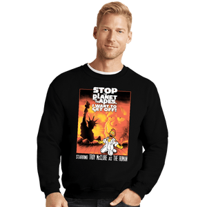 Secret_Shirts Crewneck Sweater, Unisex / Small / Black Stop The Planet