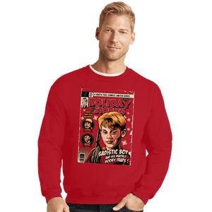 Daily_Deal_Shirts Crewneck Sweater, Unisex / Small / Red Holiday Stories
