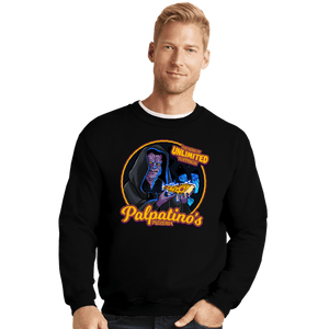 Daily_Deal_Shirts Crewneck Sweater, Unisex / Small / Black Palpatino's Pizzeria