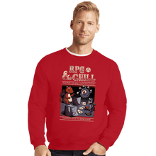 Load image into Gallery viewer, Daily_Deal_Shirts Crewneck Sweater, Unisex / Small / Red RPG &amp; Chill
