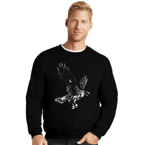 Daily_Deal_Shirts Crewneck Sweater, Unisex / Small / Black Resurrection Of The Crow
