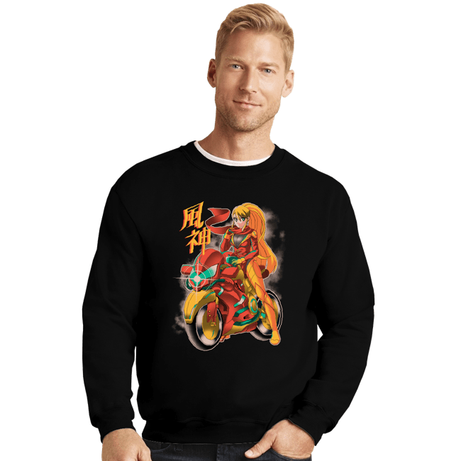 Daily_Deal_Shirts Crewneck Sweater, Unisex / Small / Black Samus Rider