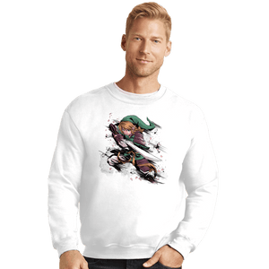 Secret_Shirts Crewneck Sweater, Unisex / Small / White Samurai Hero Of Time