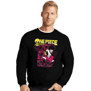 Secret_Shirts Crewneck Sweater, Unisex / Small / Black Luffy Metal