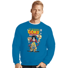Load image into Gallery viewer, Shirts Crewneck Sweater, Unisex / Small / Sapphire The Incredible Goku
