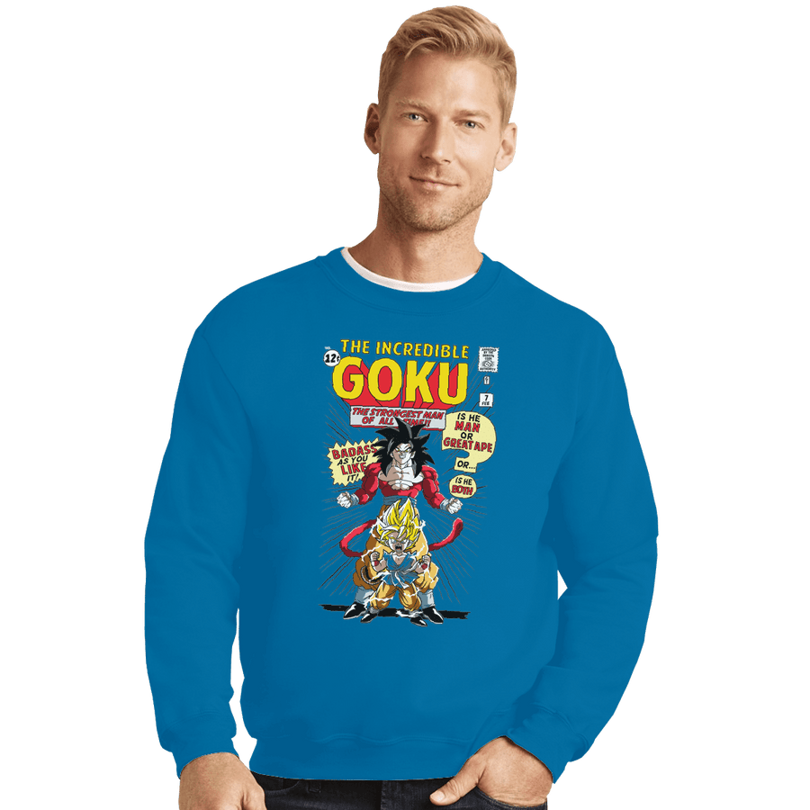Shirts Crewneck Sweater, Unisex / Small / Sapphire The Incredible Goku
