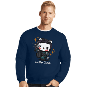 Shirts Crewneck Sweater, Unisex / Small / Navy Hello Cara