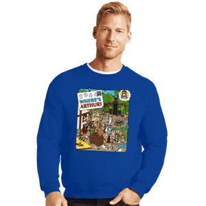 Daily_Deal_Shirts Crewneck Sweater, Unisex / Small / Royal Blue Where's Arthur