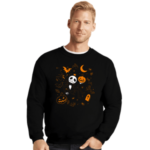 Daily_Deal_Shirts Crewneck Sweater, Unisex / Small / Black The King Of Halloween