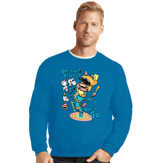 Secret_Shirts Crewneck Sweater, Unisex / Small / Sapphire Oh The Places