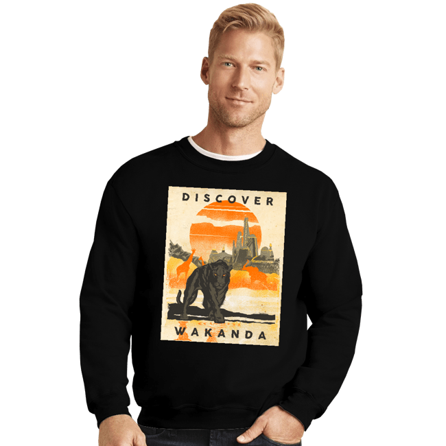 Secret_Shirts Crewneck Sweater, Unisex / Small / Black Wakanda Vacation
