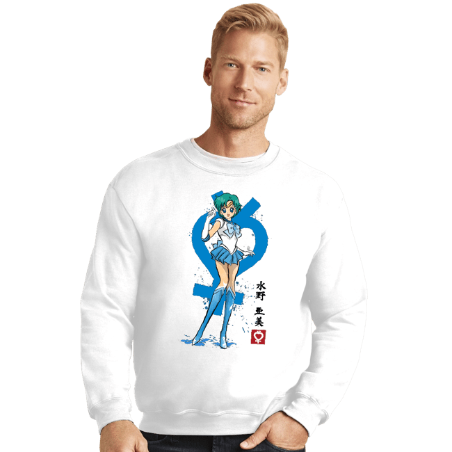 Secret_Shirts Crewneck Sweater, Unisex / Small / White Mercury Sumi-e