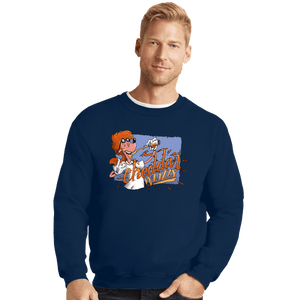 Daily_Deal_Shirts Crewneck Sweater, Unisex / Small / Navy Cheddar Whizzy