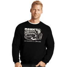 Load image into Gallery viewer, Shirts Crewneck Sweater, Unisex / Small / Black Monk Cleaning Service

