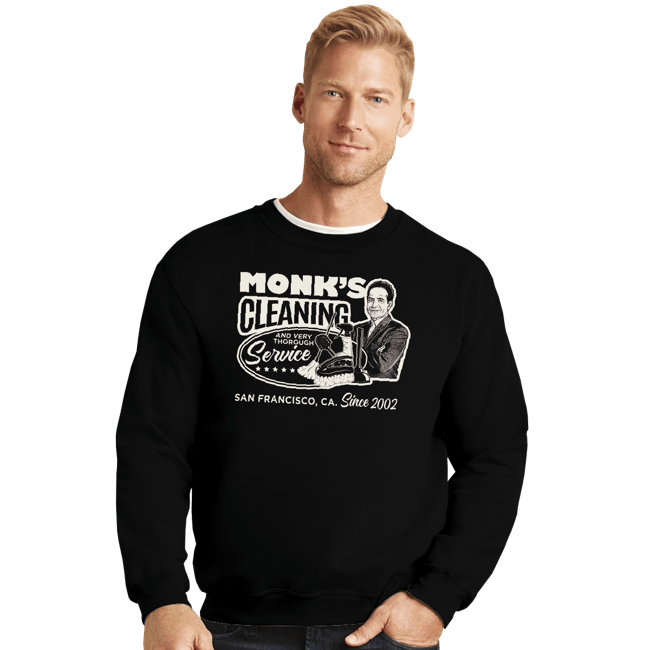 Shirts Crewneck Sweater, Unisex / Small / Black Monk Cleaning Service