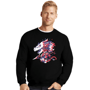 Daily_Deal_Shirts Crewneck Sweater, Unisex / Small / Black Dragon Knight