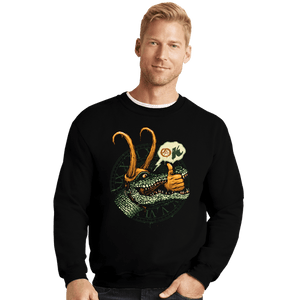 Shirts Crewneck Sweater, Unisex / Small / Black No Hand No Problem