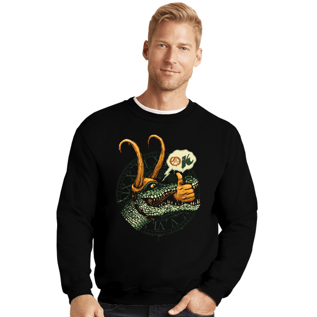 Shirts Crewneck Sweater, Unisex / Small / Black No Hand No Problem