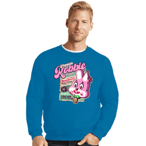 Daily_Deal_Shirts Crewneck Sweater, Unisex / Small / Sapphire Robbie Popsicle