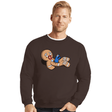 Load image into Gallery viewer, Shirts Crewneck Sweater, Unisex / Small / Dark Chocolate Alion Nom Nom
