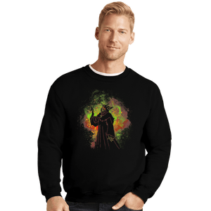Shirts Crewneck Sweater, Unisex / Small / Black Horned King Art