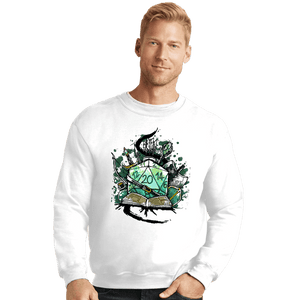 Shirts Crewneck Sweater, Unisex / Small / White Dice Sketch