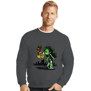 Daily_Deal_Shirts Crewneck Sweater, Unisex / Small / Charcoal Spidey Style