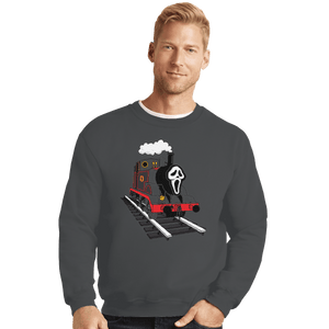 Shirts Crewneck Sweater, Unisex / Small / Charcoal Ghostface Train