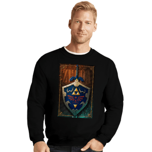 Shirts Crewneck Sweater, Unisex / Small / Black Legend Of Zelda Poster