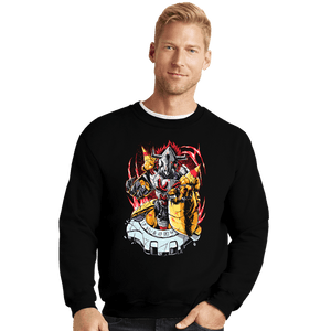 Daily_Deal_Shirts Crewneck Sweater, Unisex / Small / Black Battle War Greymon