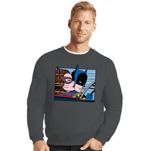 Shirts Crewneck Sweater, Unisex / Small / Charcoal In The Batmobile