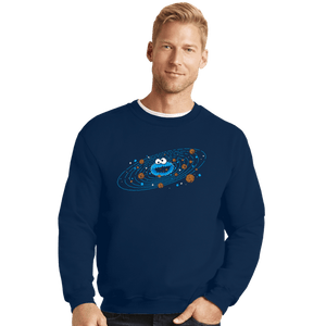 Daily_Deal_Shirts Crewneck Sweater, Unisex / Small / Navy Cookie Orbit