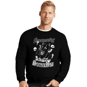 Shirts Crewneck Sweater, Unisex / Small / Black Apocalypse Cat
