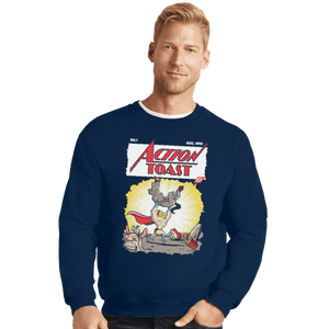 Shirts Crewneck Sweater, Unisex / Small / Navy Action Toast