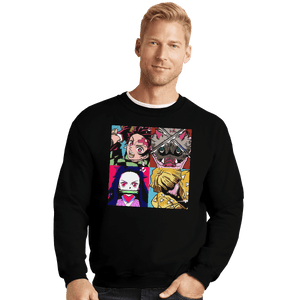 Shirts Crewneck Sweater, Unisex / Small / Black Kimetsu No Warhol